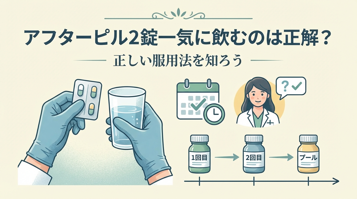 アフターピル2錠一気に飲むのは正解？